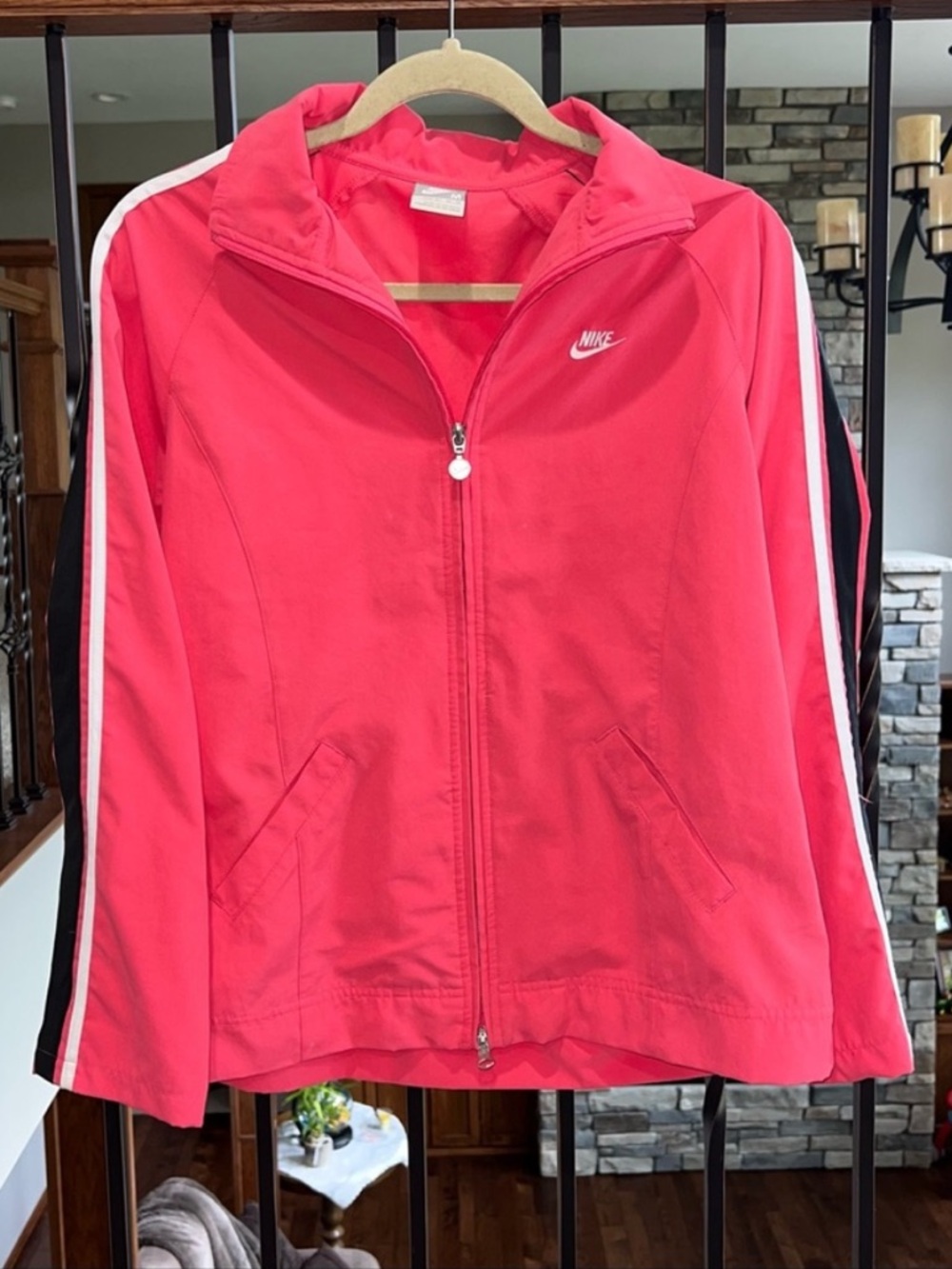Vintage Nike Full Zip Jacket Pink Black and White